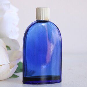 Vintage 1940s Bourjois Perfume, Cobalt Blue Colored Glass Bottle